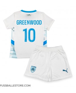 Günstige Olympique de Marseille Mason Greenwood #10 Heimtrikotsatz Kinder 2024-25 Kurzarm (+ Kurze Hosen)